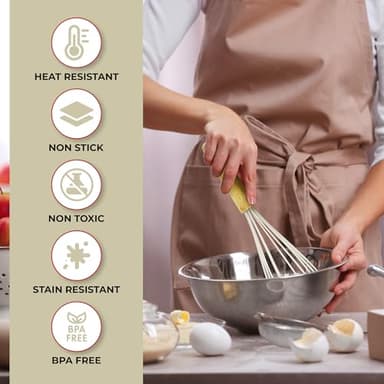 Kaluns 50 PCS Silicone Kitchen Utensils Set Complete Kitchen Set - 800°F Heat Resistant Non-Stick Premium Cooking Utensils W Wooden Handles - Can Opener, Masher, Turner, Silicone Spatula Set - Image 4