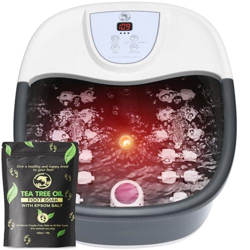 ECARBME Foot Spa Bath Massager with Heat [2025 Upgraded], Jets, Vibration, Adjustable Temp, Bubbles, Epsom Salt, Foot Soaking Tub with 22 Massage Rollers, Pedicure Foot Spa for Relaxation, Black - Image 1