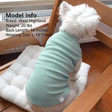 KYEESE 2Pack Dog Shirts Waffle for Small Dogs Stretchy Pet T-Shirts Lightweight Dog Tank Top Sleeveless Dogs Vest Breathable, X-Large, Green+Grey - Image 8