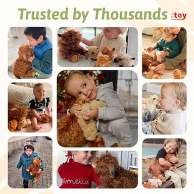 OUOZZZ Highland Cow Stuffed Animal – 14.5" Large Realistic Fluffy Cow Plush Toy with 4 Baby Calves – Travel-Friendly & Portable Gift for Baby Girls, Boys, Toddlers & Kids 3 Year Old - Image 7