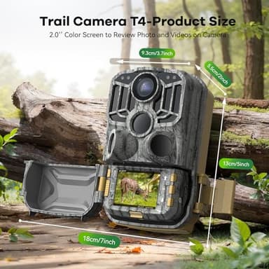 DEATTI Trail Camera 48MP 4K Game Camera with 8 Batteries 32GB SD Card,WiFi Bluetooth Connection,Trail Cameras with Night Vision Motion Activated Waterproof for Wildlife Deer Outdoor 0.1s Trigger Time - Image 7
