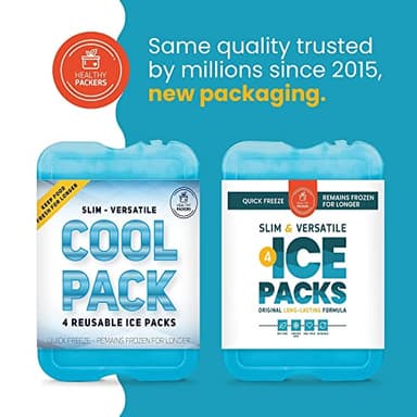 Healthy Packers Ice Packs for Lunch Boxes & Coolers - Freezer Packs - Original Cool Pack | Cooler Accessories for Beach, Camping & Fishing | Slim & Long-Lasting Reusable Ice Pack for Cooler (Set of 4) - Image 7