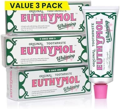 EUTHYMOL Whitening Toothpaste (3.7fl oz*3, Pack of 3) - Stain Removal in 2 Weeks, Long-Lasting Freshness for Sensitive Gum & Teeth. Bad Breath, Cavity Prevention. Recyclable Aluminum Tube - Image 3