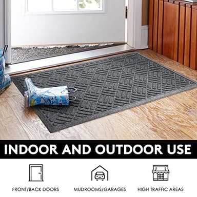 MATALL Front Door Mat 2 Pack Indoor and Outdoor Welcome Mat, Absorbent and Drain Away Water Heavy Duty Entryway Doormat for Front Back Doors, Laundry Rooms, Mudrooms and More, 29.5x17.5IN - Image 5