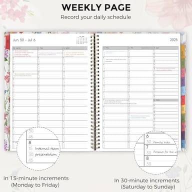 SKYDUE Appointment Book 2025-2026, Academic Hourly Planner from July 2025 - June 2026, 8.5" X 11" Weekly & Monthly Schedule Planner with 15-Minute Interval- Perfect for Daily Planning - Image 3