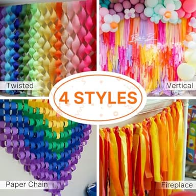 PartyWoo Crepe Paper Streamers 8pcs 656ft Pack of Rainbow Colorful Crepe Paper Streamers for Graduation Baby Shower Unicorn Fiesta Safari Flower Spring Rainbow Theme Birthday Party Decorations - Image 5