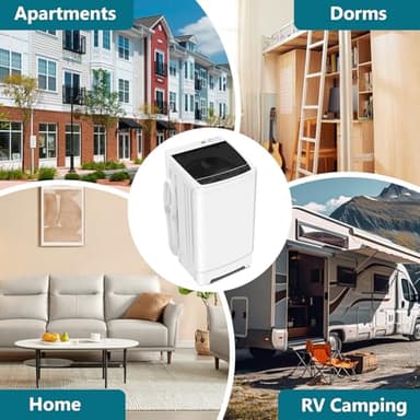DOGHLY Portable Washing Machine, 15.5LBS Full Automatic Washer with Spinner, 10 Programs Compact Laundry Machine for Apartment, RV, Dorm Home Use, Mini Washing Machine Perfect for Small Spaces - Image 7