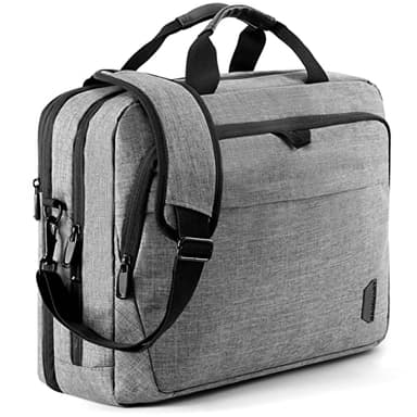 BAGSMART 17.3 Inch Laptop Bag, Expandable Computer Bag Laptop Briefcase Men Women,Laptop Shoulder Bag,Work Bag Business Travel Office, Grey - Image 1