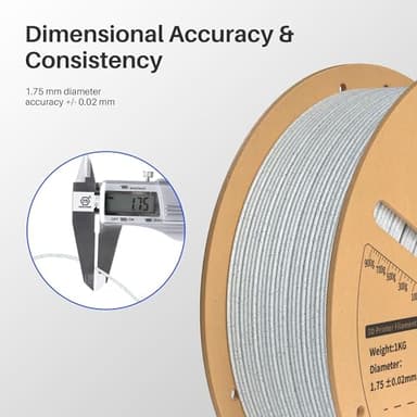 ELEGOO PLA Filament 1.75mm Marble 1KG, 3D Printer Filament Dimensional Accuracy +/- 0.02mm, 1kg Cardboard Spool(2.2lbs) 3D Printing Filament Fits for Most FDM 3D Printers - Image 3