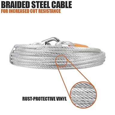 BV Dog Tie Out Cable 25 Feet - Heavy Duty Dog Lead up to 90 Pounds - Reflective & Rust-Free with Quick Release Swivel Clips & 360° Rotating Clasp - Tangle-Free Dogs Runner for Yard (Silver, Single) - Image 2
