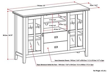 SIMPLIHOME Artisan SOLID WOOD 53 Inch Wide Transitional TV Media Stand in Black for TVs up to 60 Inches, For the Living Room and Entertainment Center - Image 3