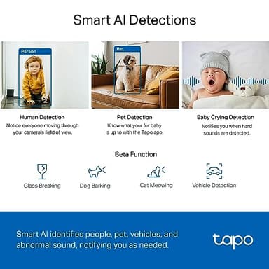 TP-Link Tapo 2K QHD Pan/Tilt Security Camera for Pet Camera, Baby Monitor, Motion Detection, Motion Tracking, 2-Way Audio, Night Vision, Cloud &SD Card Storage, Works w/Alexa & Google Home(Tapo C220) - Image 5