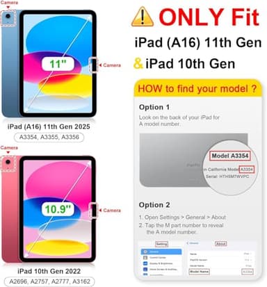 SUPLIK Kids Case for iPad A16 11-Inch 2025 (11th Gen) & iPad 10th Generation (10.9" 2022), Durable Shockproof Stand Cover with Screen Protector/Pencil Holder/Handle for Kids, Blue - Image 2