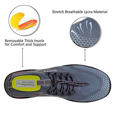 WateLves Water Shoes Mens Womens Beach Swim Shoes Quick-Dry Aqua Socks Pool Shoes for Surf Yoga Water Aerobics (Fluorescent Dark Gray, 42) - Image 2