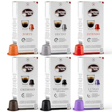 ESPRESSO ITALIA Capsules Compatible with Nespresso Machines, 100 Count - VARIETY PACK, Italian Coffee Pods Expresso - Image 1
