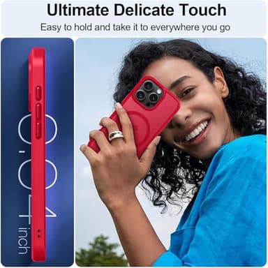 MOCCA Strong Magnetic for iPhone 16 Pro Max Phone Case, [Compatible with Magsafe][16FT Mil-Grade Drop Protection] Slim Thin Translucent Matte Protective Cover Case for iPhone 16 Pro Max Case, Red - Image 6