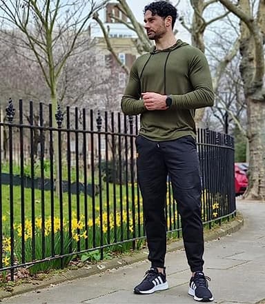 JMIERR Mens Casual Joggers Pants - Cotton Drawstring Chino Cargo Pants Hiking Outdoor Twill Track Jogging Yoga Sweatpants Travel Essentials Jogger Pants with Pockets for Men, 3XL, A Black - Image 6