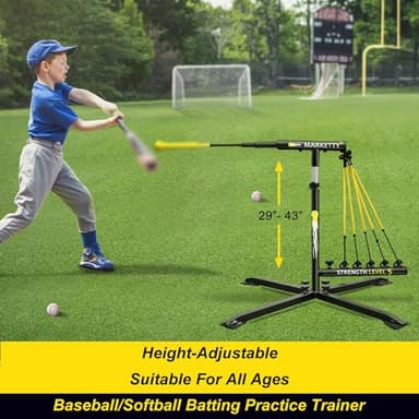 Baseball/Softball Swing Trainer Aid - Baseball Training Equipment, Upgraded Level 5 Elasticity Baseball/Softball Accessories - Equipment for Batting and Hitting, Premium Portable Batting Trainer Aid - Image 6