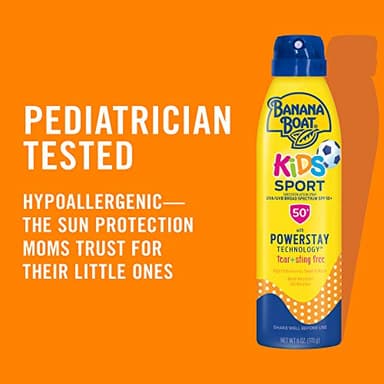 Banana Boat Sport Kids Sunscreen Spray SPF 50, Twin Pack | Spray Sunscreen for Kids, Childrens Sunblock SPF 50, Oxybenzone-Free, 6oz each - Image 3