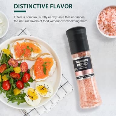 Soeos Salt Grinder Set, Himalayan Pink Salt, Coarse Grain, Salt for Grinder Refill, 13.4 Oz (380g), Refillable Plastic Bottle, Rock Salt, Kosher Salt Set (Pack of 1) - Image 6