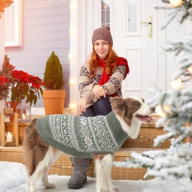 HOMIMP Dog Sweater Argyle - Warm Sweater Winter Clothes Puppy Soft Coat, Ugly Dog Sweater for Small Medium and Large Dogs, Pet Clothing Boy Girl, Grey S - Image 6