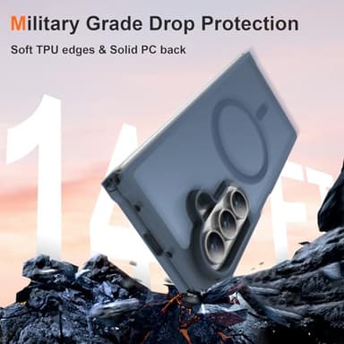 ORETECH Magnetic for Samsung Galaxy Z Fold 7 Case, Translucent Back Non-Slip Hard PC Shockproof Bumper Protective Phone Case Cover for Samsung Z Fold 7 - Navy Blue - Image 4