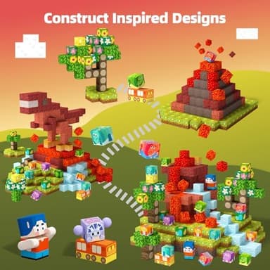 GobiDex Magnetic Blocks Kids Building Toys for Boys Girls 3+, Game-Based Build Jurassic MagWonder with Magnet Construction Dinosaur Toys, Upgraded STEM Sensory Gift for Birthday - Image 3