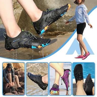 Mishansha Water Shoes for Women Men Barefoot Beach Shoe Quick Dry Aqua Swim Socks for Surfing Yoga Size 7 Women/ 6 Men French Rose - Image 6