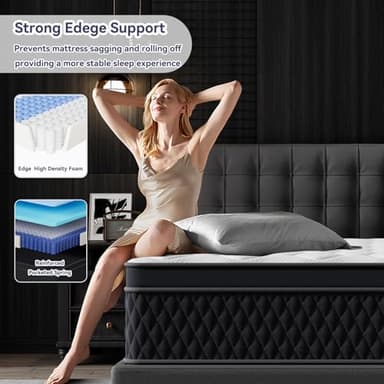Bedtter 12 Inch Twin XL Mattress,Memory Foam Hybrid Mattress in a Box,Individually Pocketed Springs for Isolate Motion, Pressure Relief, CertiPUR-US Certified, Fiberglass Free & Support Comfort - Image 5