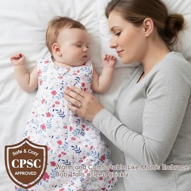 david's kids 3 Pack Warm Micro Fleece Baby Sleep Sack 0-6 Months, Soft Baby Wearable Blankets with 2-Way Zipper, Comfy Winter Sleeping Bags for Infant Newborn Girls Neutral, Small Size, Floral - Image 7
