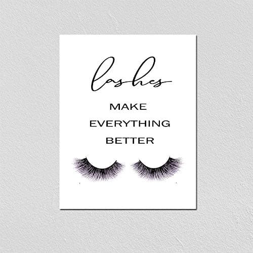Eyelashes Decor girls room decor Lashes Make Everything Better, Glamour Decor, Bedroom Wall Decor, Inspirational Print, Makeup Lashes Art 11X14 Inch Prints No Framed - Image 1