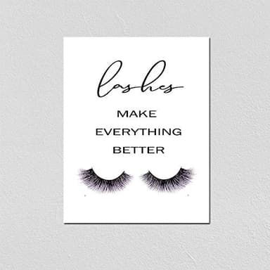 Eyelashes Decor girls room decor Lashes Make Everything Better, Glamour Decor, Bedroom Wall Decor, Inspirational Print, Makeup Lashes Art 11X14 Inch Prints No Framed - Image 1