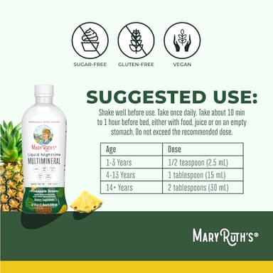MaryRuth Organics Liquid Nighttime Multimineral | NO Melatonin | Magnesium Citrate | Calcium | Zinc | Vitamin D3| Available in 4 Flavors | Vegan | Sugar Free | Gluten Free | 32 Oz - Image 3