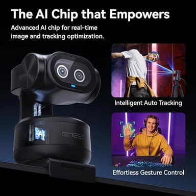 EMEET PIXY Dual-Camera AI-Powered PTZ Camera 4K, AI Tracking, PDAF&AI Autofocus 0.2s, 1/2.55'' Sony Sensor, 3 Mics, Presets, Gesture Control, 4K Webcam for Streaming and OBS/Twitch/Switch 2 Compatible - Image 3