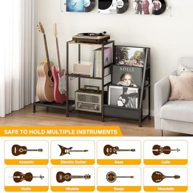 Wisdom Star Guitar Stand for Multiple Guitars with Amp Shelf and Table, 3-layer Vinyl Record Storage Rack, Display Rack for Music Room - Image 7