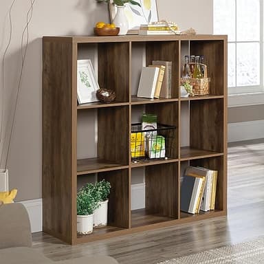Sauder Miscellaneous Storage 9-Cube Organizer Storage Bookcase/Pantry cabinets, Rural Pine Finish - Image 2
