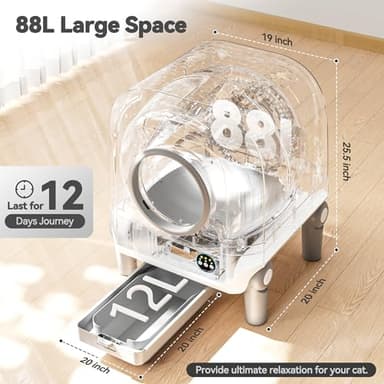 Self Cleaning Litter Box, Automatic Cat Litter Box Self Cleaning for Multiple Cats, with Safety Protection, App Control, 5 Rolls of Garbage Bags - Image 2