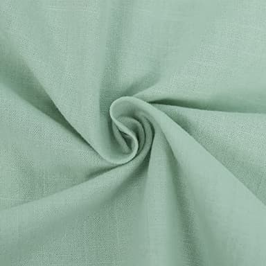 JEKAOYI Mens Casual Long Sleeve Cotton Linen Shirts Buttons Down Solid Plain Roll-Up Sleeve Summer Beach Shirts Mint Green - Image 7