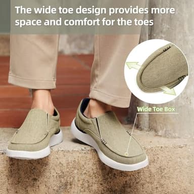 OrthoComfoot Orthopedic Durable Shoes for Mens, Comfortable Plantar Fasciitis Loafers for Ball of Foot Pain, Diabetic Supportive Slip-On for Lower Back Khaki Size 11.5 - Image 8