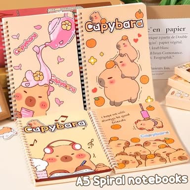 Fimibuke Kids School Supplies for Girls, 36PCS Cute Capybara Stationery Set with Pencil Case Gel Pens Pencils Stickers Pins Notebooks Sticky Notes Kawaii Birthday Gifts for Kindergarten Elementary - Image 6