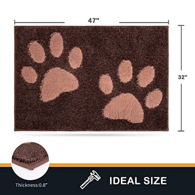 PURRUGS Dirt Trapping Door Mat 32" x 47", Non-Skid/Slip Machine Washable Microfiber Entryway Rug, Dog Doormat, Super Absorbent Welcome Mat for Muddy Wet Shoes and Paws, Brown - Image 2