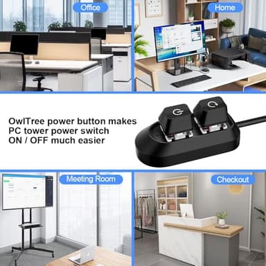 PC Power Button, Desktop Switch Splitter ON Off Reset SW HDD LED PC External Power Supply Button for Computer Motherboard - Image 5