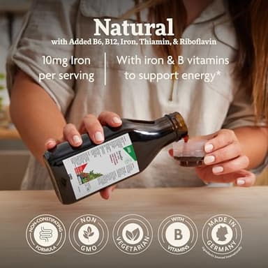 Floradix by Salus Iron & Herbs - Liquid Herbal Supplement for Energy Support* - Iron Supplement with Vitamin C & B Complex Vitamins - for Men & Women - 16.9 Fl Oz - Image 3