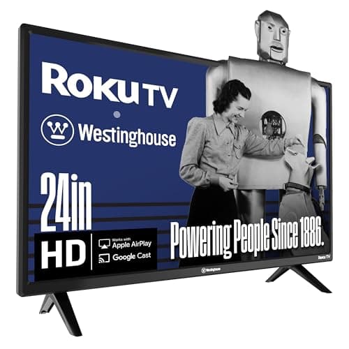 Westinghouse Roku TV - 24 Inch Smart TV, HD Television with Wi-Fi Connectivity and Mobile App, Flat Screen, Bluetooth, Compatible with Apple AirPlay, Alexa and Google Assistant - Image 1