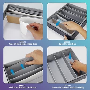 AFIING Trading Card Storage Box 6000+ Capacity – DIY Toploader Case w/ 24 Dividers & 8 Supports, Fits 3x4 Rigid Card, Deck Box for MTG TCG Sports Cards– Black & Purple - Image 6