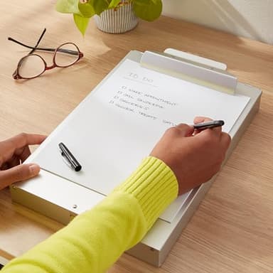 Amazon Basics Metal Clipboard with 2 Compartments and Interior 250 Sheet Paper Storage, 14.09 x 9.21 x 2.6 inches, letter size, Silver - Image 7