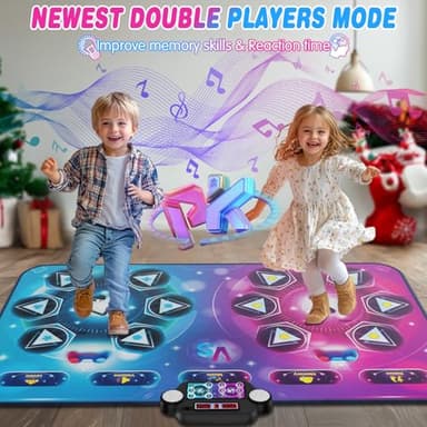 maysida Dance Mat Toy Gift for Kids ages 3-12, Dancing Music Playmat with 12 Key, Large Size (59*38 in), Double User Challenge Game Christmas Birthday Gift for Girls Boys 5 6 7 8 9 10 11 12 Year Old - Image 3