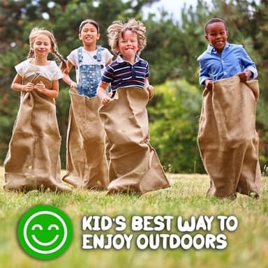 Shop Square Potato Sack Race Bags, 23x40 - Set of 6, Fun Burlap Sacks for Kids & Adults, Perfect for Field Day, BBQs, Picnics, Parties & More - Image 5