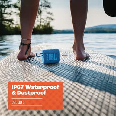 JBL Go 3 Eco - Portable Mini Bluetooth Speaker, big audio and punchy bass, IP67 waterproof and dustproof, 5 hours of playtime, Made in part with recycled materials (Eco White) - Image 4