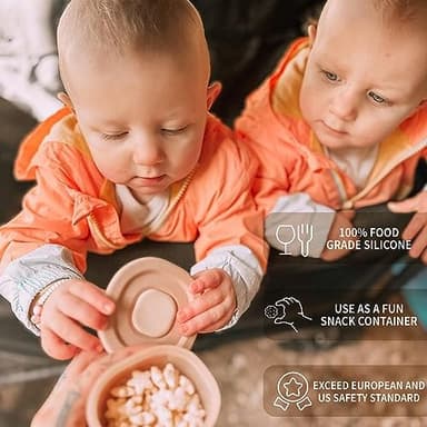 Moonkie Silicone Baby Food Containers | 8oz/4 oz Baby Food Storage Jars with Airtight Lids and A Snack Cup Lid | Freezer,Microwave and Dishwasher Safe, Reusable Baby Food Jars for Infant & Toddler - Image 4